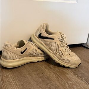 Nike Cream Mesh Sneakers with Black Logo